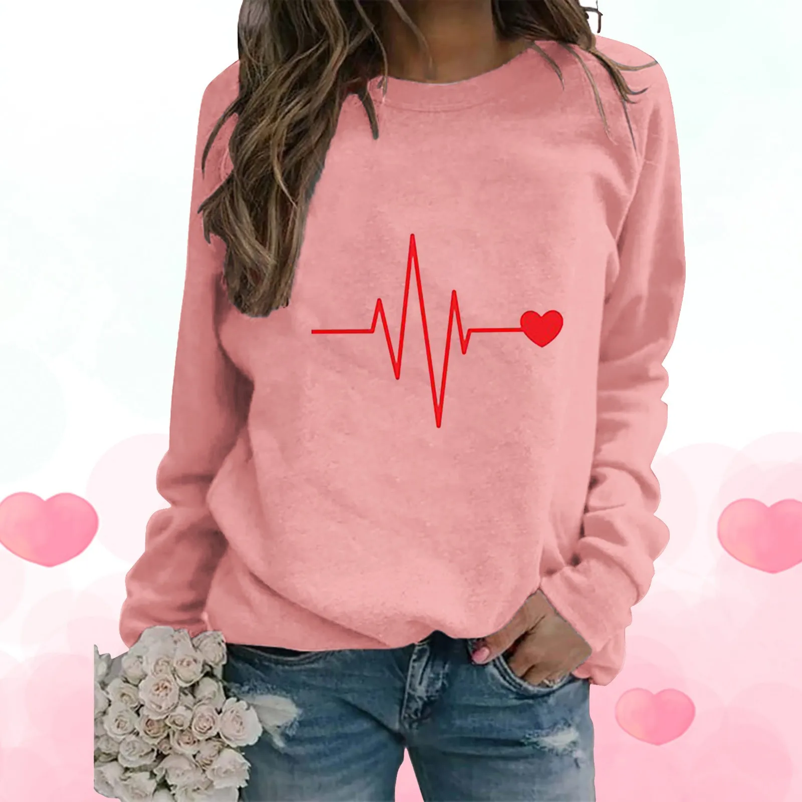 

Женская Повседневная Толстовка с круглым вырезом и принтом, облегающий пуловер с круглым вырезом, топы, Повседневные вязаные свитера-туник...