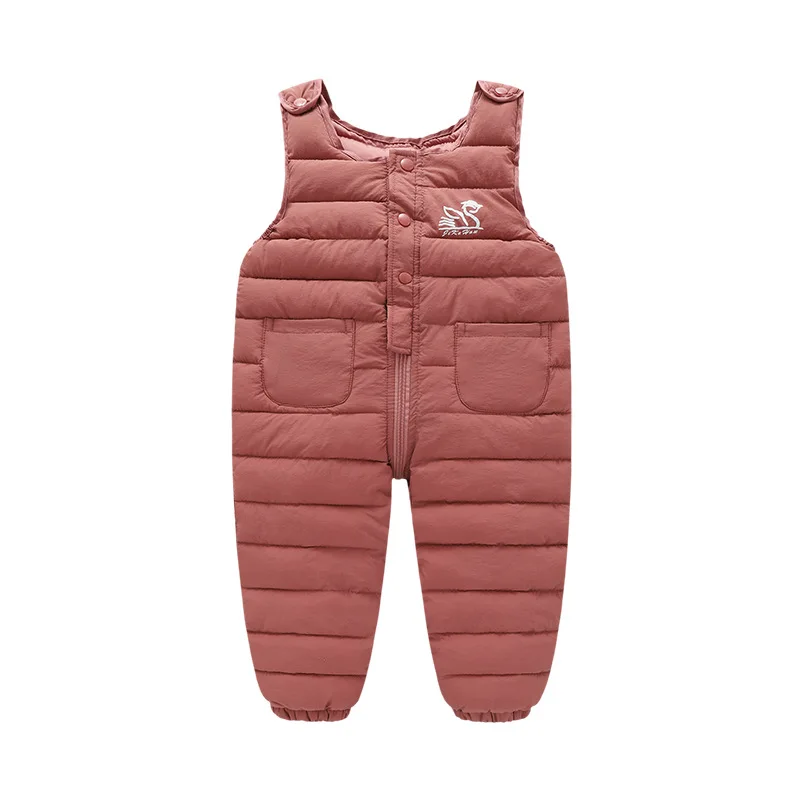 

2022 New Winter Children Warm Overalls Jumpsuit Girl Boy Thick Pants Baby Girl Jumpsuit Quality Kids Ski Down Overalls 1-5T