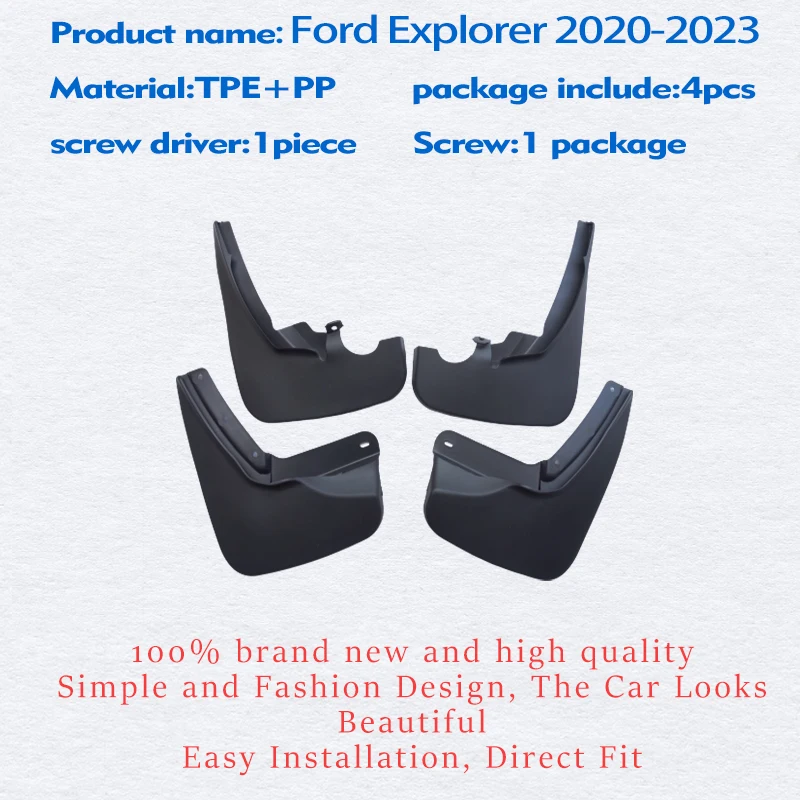 

Передние и задние 4 шт. для Ford Explorer 2020 2021 2022 2023 брызговики на крыло брызговики автомобильные аксессуары брызговики