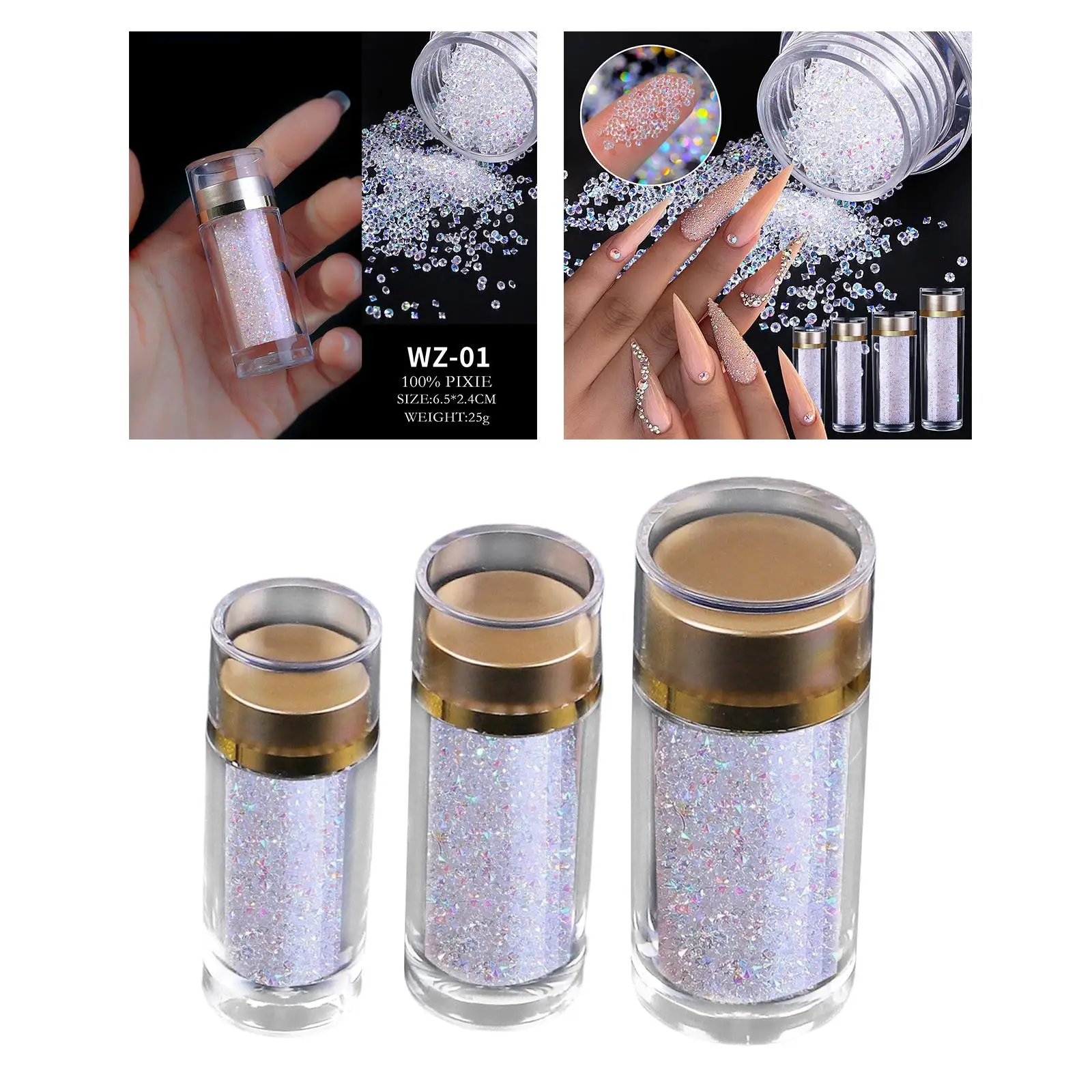 

Mini Nail Crystals Ab Nail Art Rhinestones Mermaid Micro Pixie Beads for Nail Art