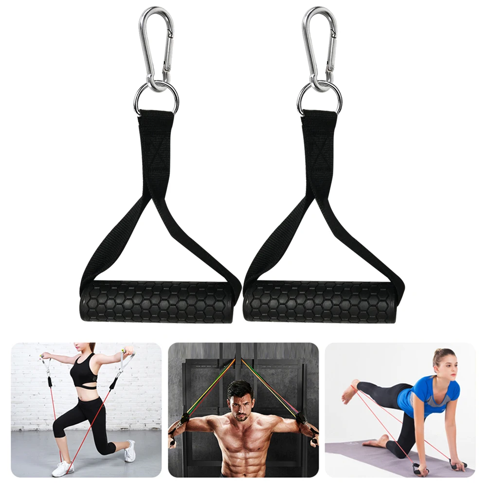 

Trainers Force Core Training Tool 2pcs Elastic Resistance Band Handles Yoga Pilates Exercise Pull Rope with Carabiner