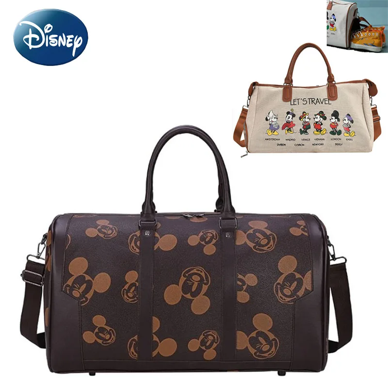Disney Mickey Suitcase Canvas Travel Handbag Large Capacity 