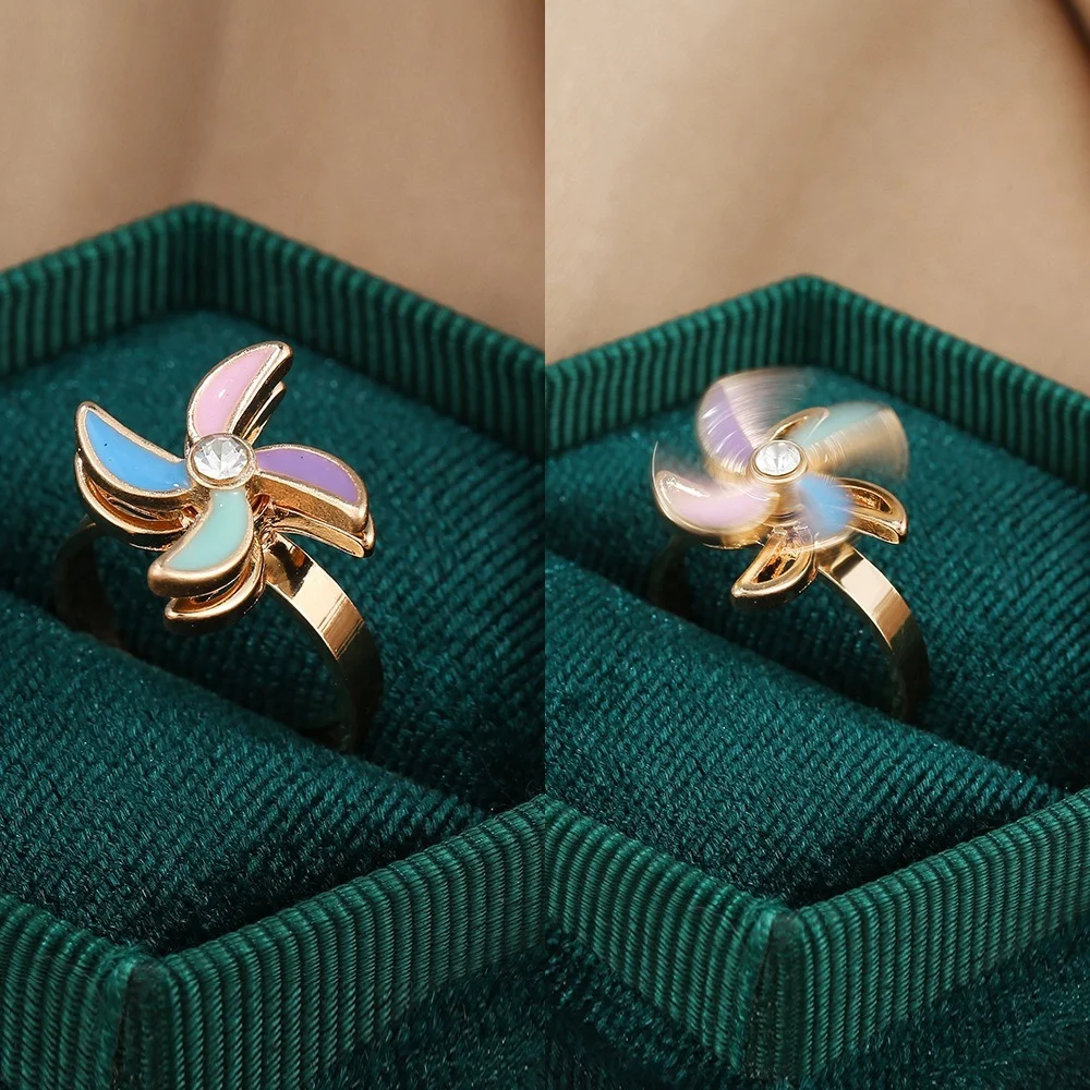 Новинка 2022 детское кольцо с изображением цветов бабочки мельницы маргаритки