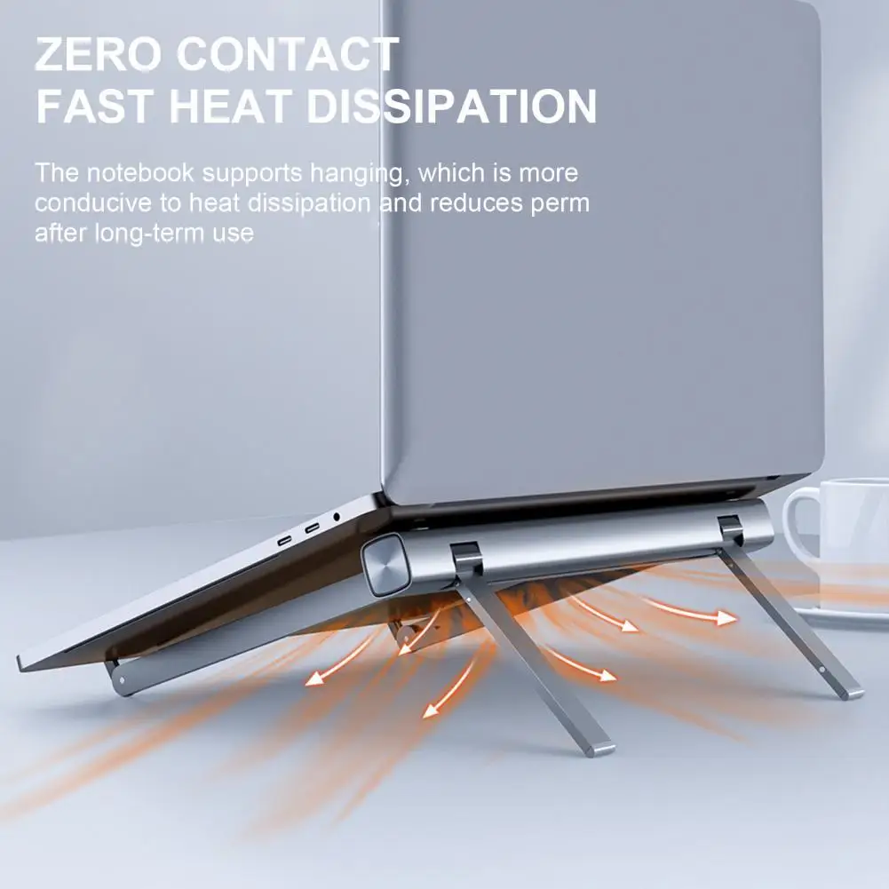 

Держатель для ноутбука из алюминиевого сплава, Регулируемая Складная портативная подставка для ноутбука, нескользящий кронштейн для охлаж...