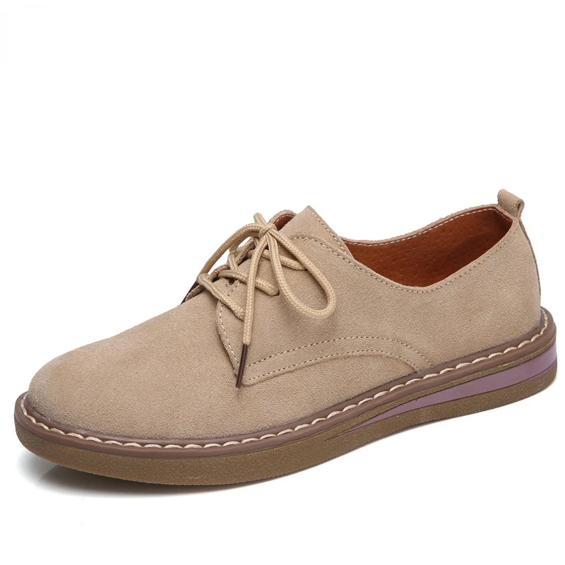 

Suede Leather women Flats oxford shoes Spring Ladies sneakers Loafers Casual ShoeMoccasin Plus SizeAutumn Boat Shoes