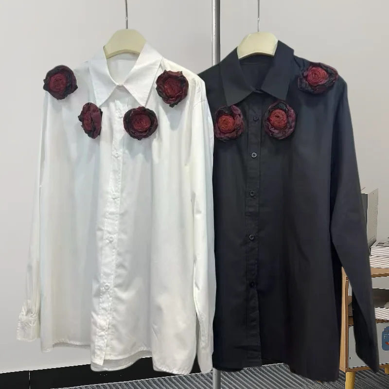 EWQ винтажный летний тонкий новый топ с цветочным узором однобортная рубашка