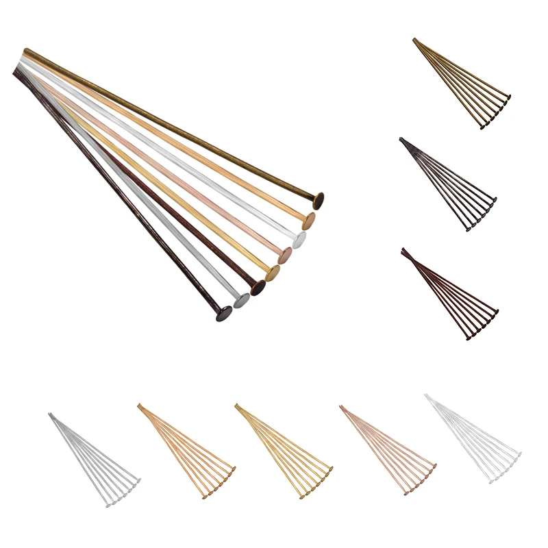100pcs/Lot Multiple Color Iron Heads Eye Needle Flat Head Pin For Jewelry Findings Making Accessories Wholesale Supplies - купить по