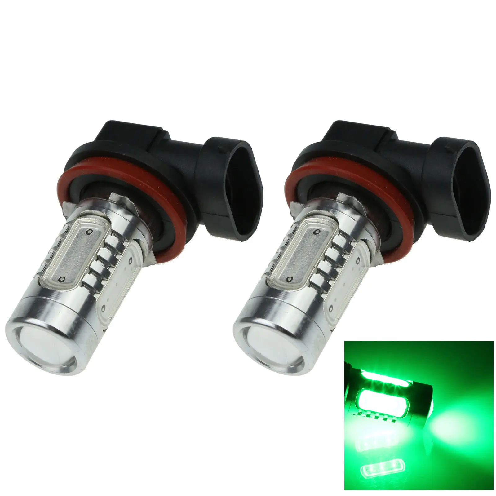 2X Зеленая противотуманная фара RV H8 5 излучателей