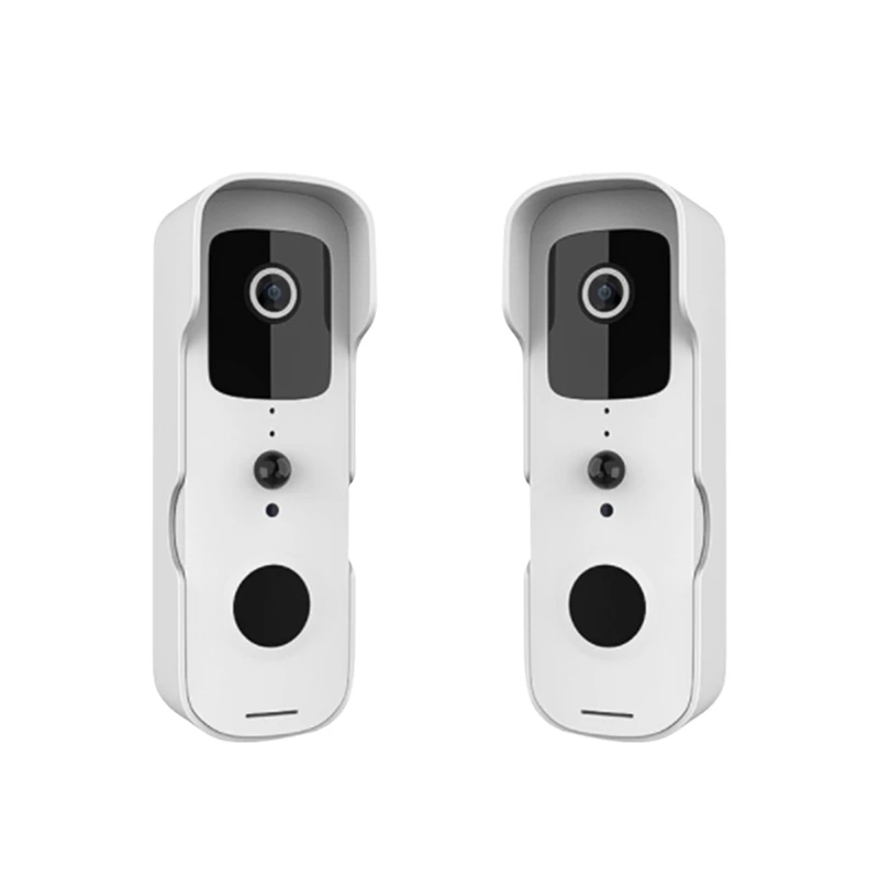 

Rainproof Smart Wifi Video Doorbell Wireless 1080P Remote Home Monitoring With Intercom Doorbell(White)