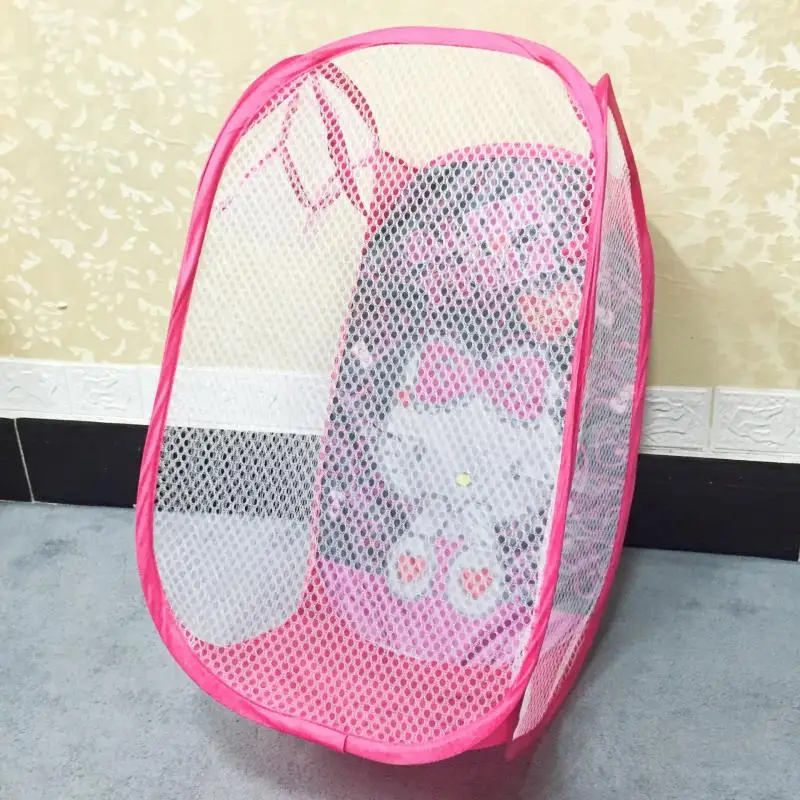 Sanrioed Cute Kawaii Kitty cat Clothes Hamper Folding Laundry Dirty Basket Clothes Household Clothes Basket Toys Storage Bucket images - 6