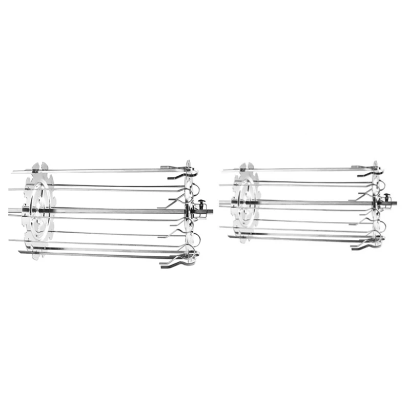 

304 Stainless Steel Rotating Grill Skewers BBQ Grill Cage Air Fryer Lamb Skewers Grill Electric Oven Accessories