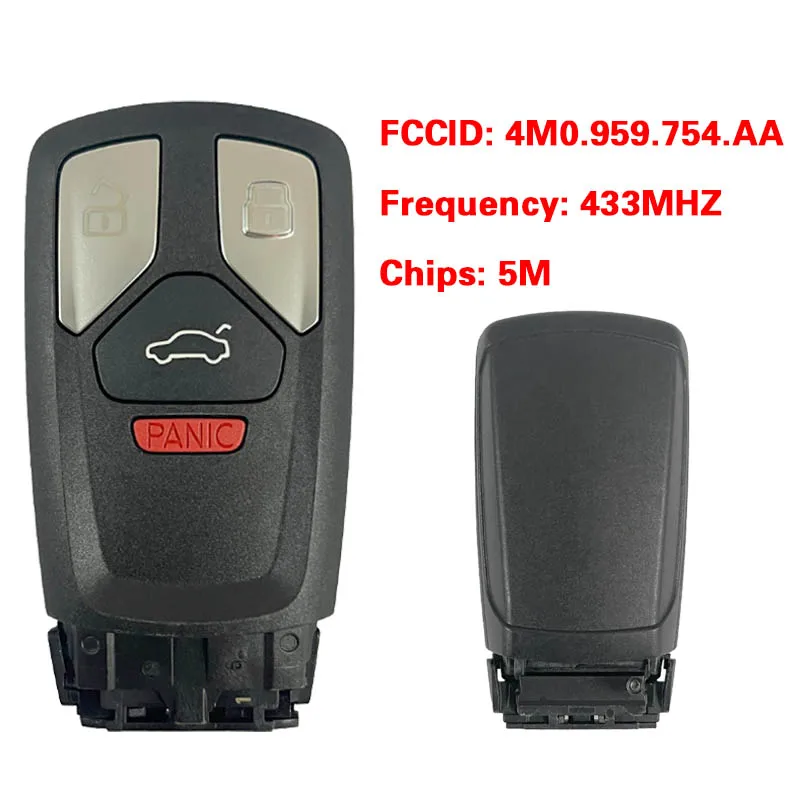 

CN 008053 OEM H40 Low FCC 4M0 959 754 AA Для Q7 Оригинальный ключ дистанционного управления 3 + 1 кнопка 433 МГц 5M Чип подходит для устройства Xhorse и KYDZ MLB