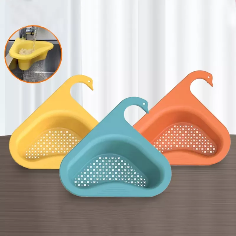 

Multifunctional Sink Filter Shelf Kitchen Triangular Sink Strainer Drain Fruit Vegetable Drainer Sponge Rack Storage Tool Basket