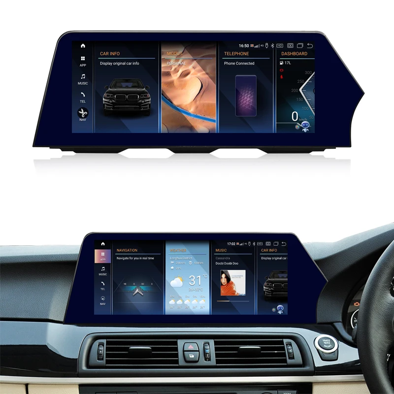 12 3-дюймовый беспроводной мультимедийный радиоприемник RHD Carplay Android 13 для BMW 5 серии