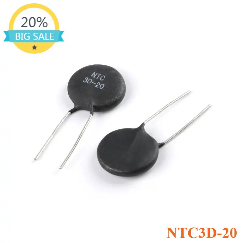 

5PCS NTC3D NTC3D-20 NTC Thermistor Negative Temperature Coefficient Resistor 3R 3ohm 20mm NTC3D 20