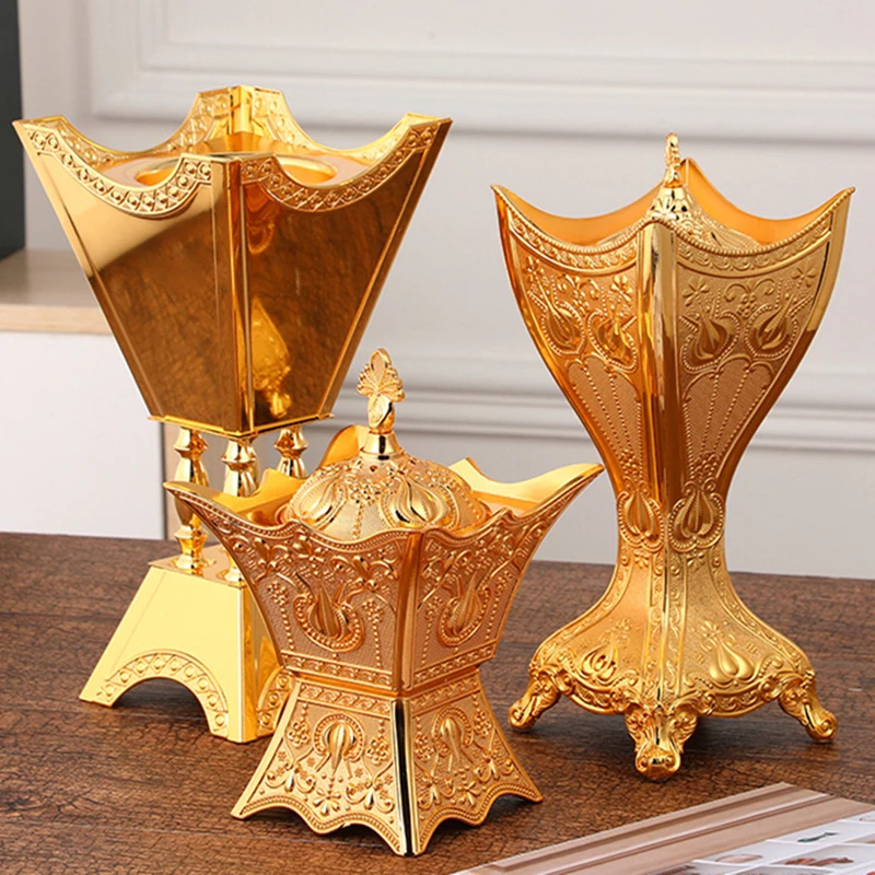 

European Style Church Incense Cones Coil Furnace Alloy Engraved Aromatherapy High Stove Meditation Burner Yoga Indoor Decorative