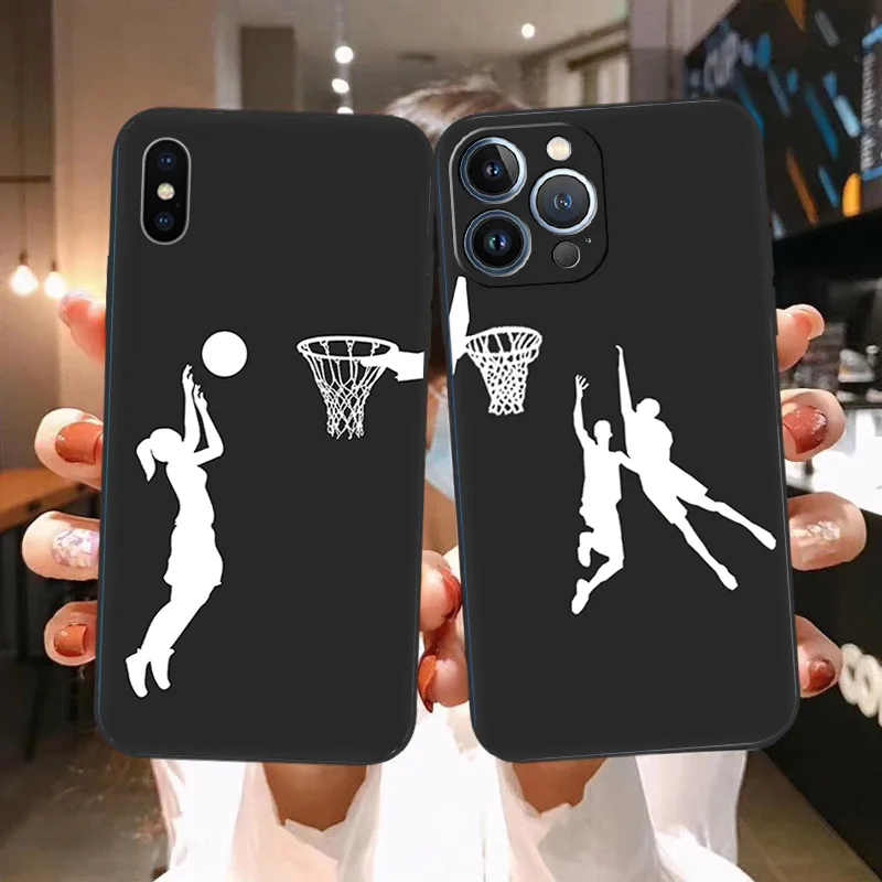 Мягкие чехлы для телефона iphone 16 15 14 13 12 11 Pro XS Max Mini XR 7 8 Plus баскетбольный Белый