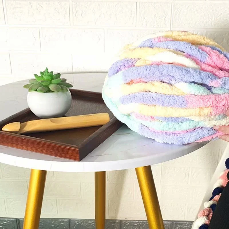 250g Super Thick Ice Chunky Yarn Chenille Hand-woven for DIY Blanket Hat Cushion Handmade Workshop Thread Knitting Crochet