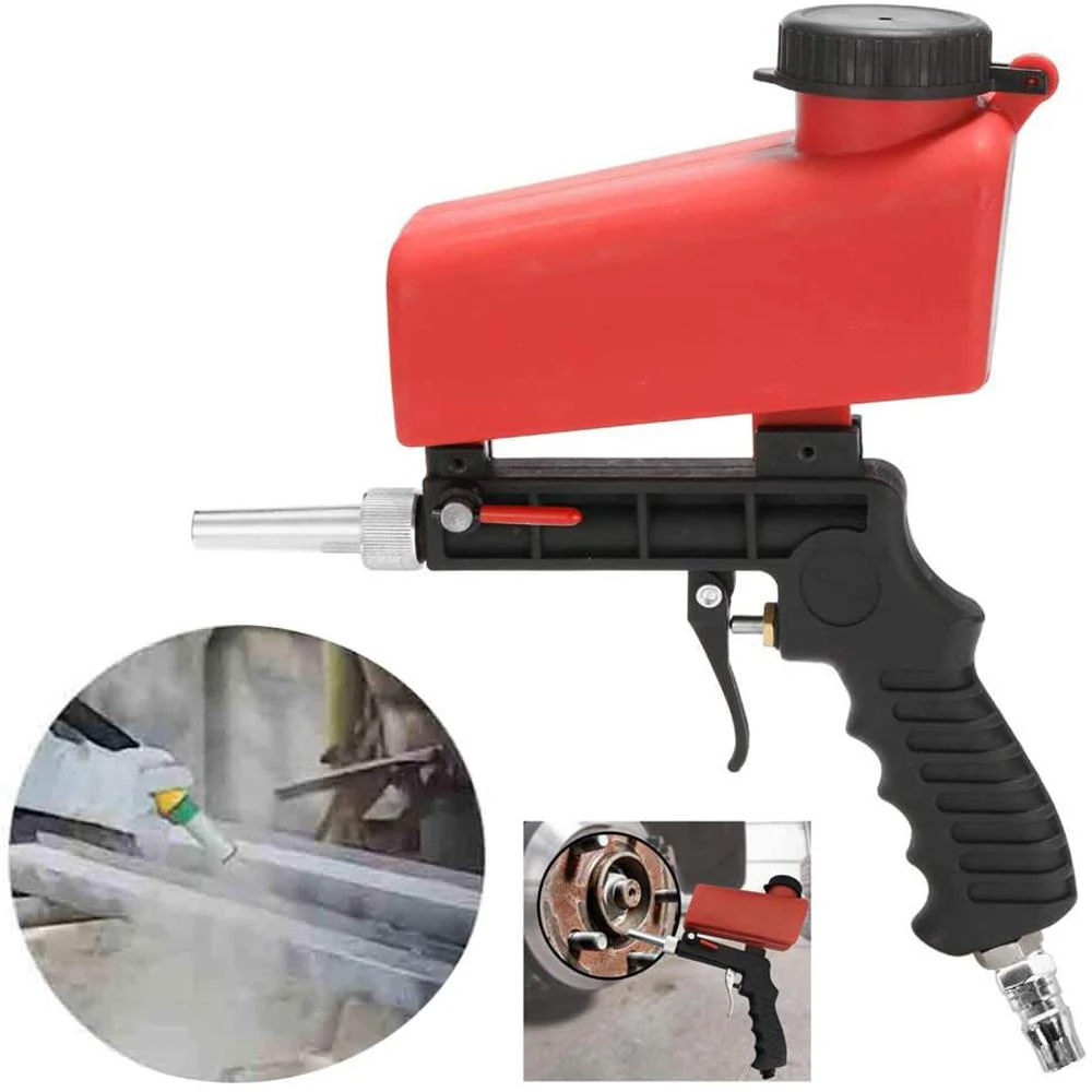 

90psi Portable Gravity Sandblasting Gun Pneumatic tool Small Sand Blasting spray gun Adjustable Sandblaster