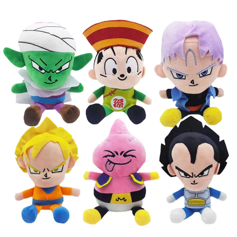 

20cm Japan Anime Dragon Ball Cartoon Plush Toys Saiyan Goku Piccolo Trunks Vegeta Son Gohan Buu Bandai Figure Dolls Kid Gift