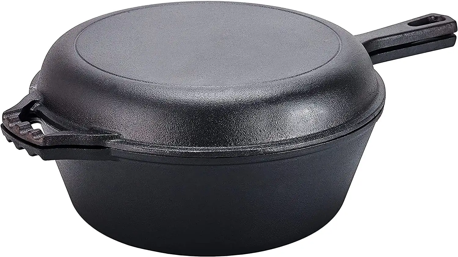 

| Pre-Seasoned 2-In-1 Cast Iron Multi-Cooker Heavy Duty Skillet
