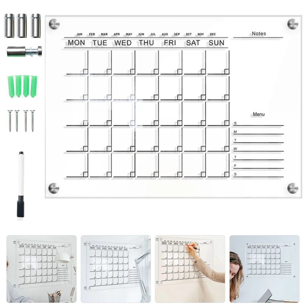 

Weekly Planner Board Acrylic Frame Whiteboards Signs Magnetic Chalkboard Exquisite Clear Handwritten Wipe The Durable