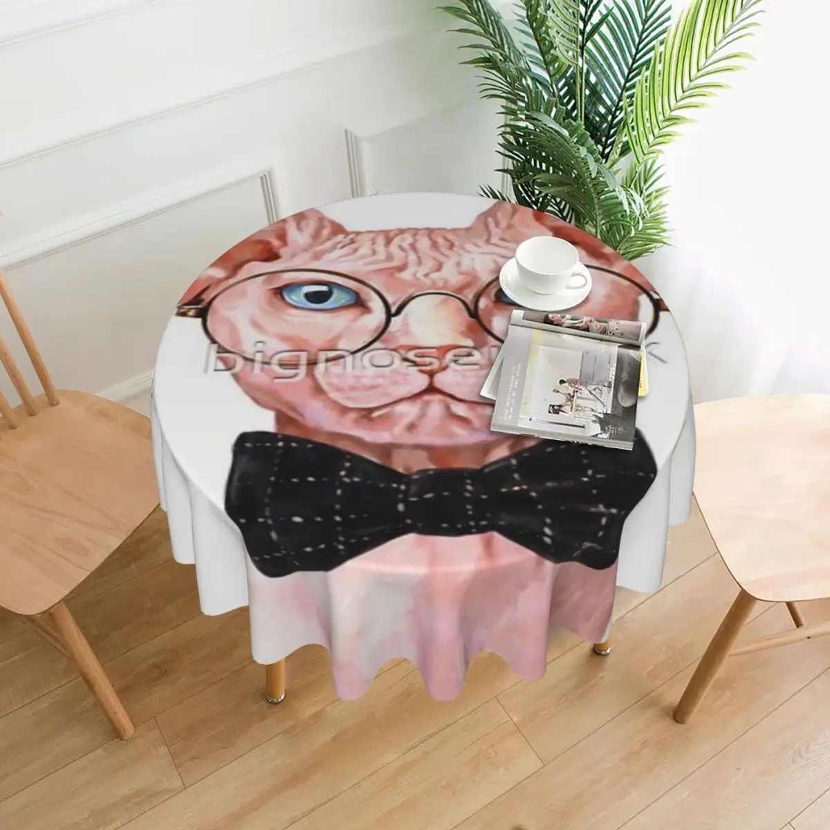 

Intelligent Sphynx Tablecloth 60in Round 152cm Waterproof Decorative Border Great Gift