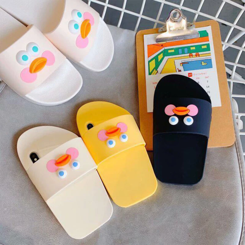 

3D Cartoon Simulation Duck Dog Phone Case For iphone 13 12 Mini 11 Pro max 7 8 Plus XS X XR Cute Slippers Shoes Silicone Cover