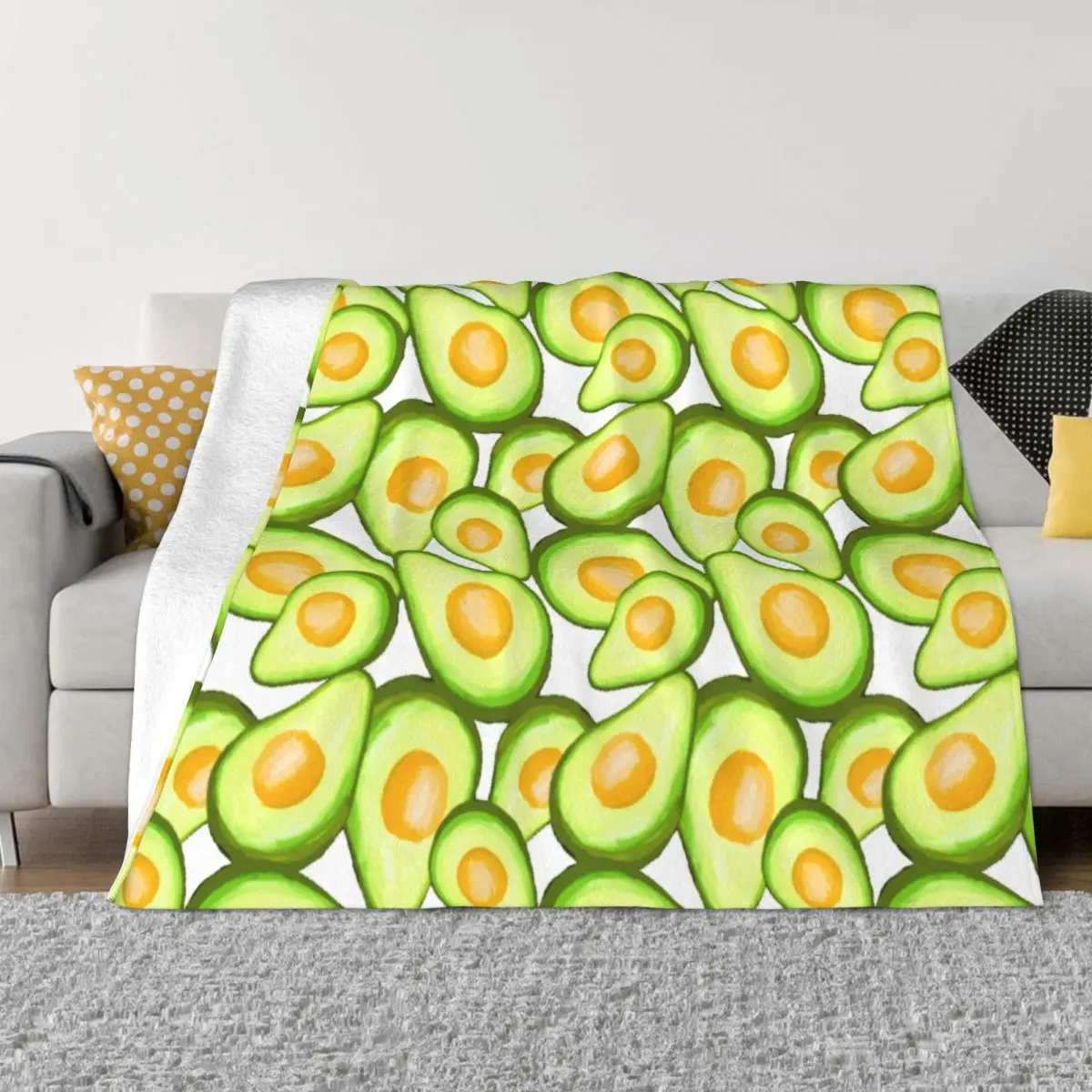 Funny Fitness Avocado Pattern Blanket Red Avo Cardio Soft Fleece Warm Flannel Throw Blankets for Sofa Outdoor Bedding Bedspread