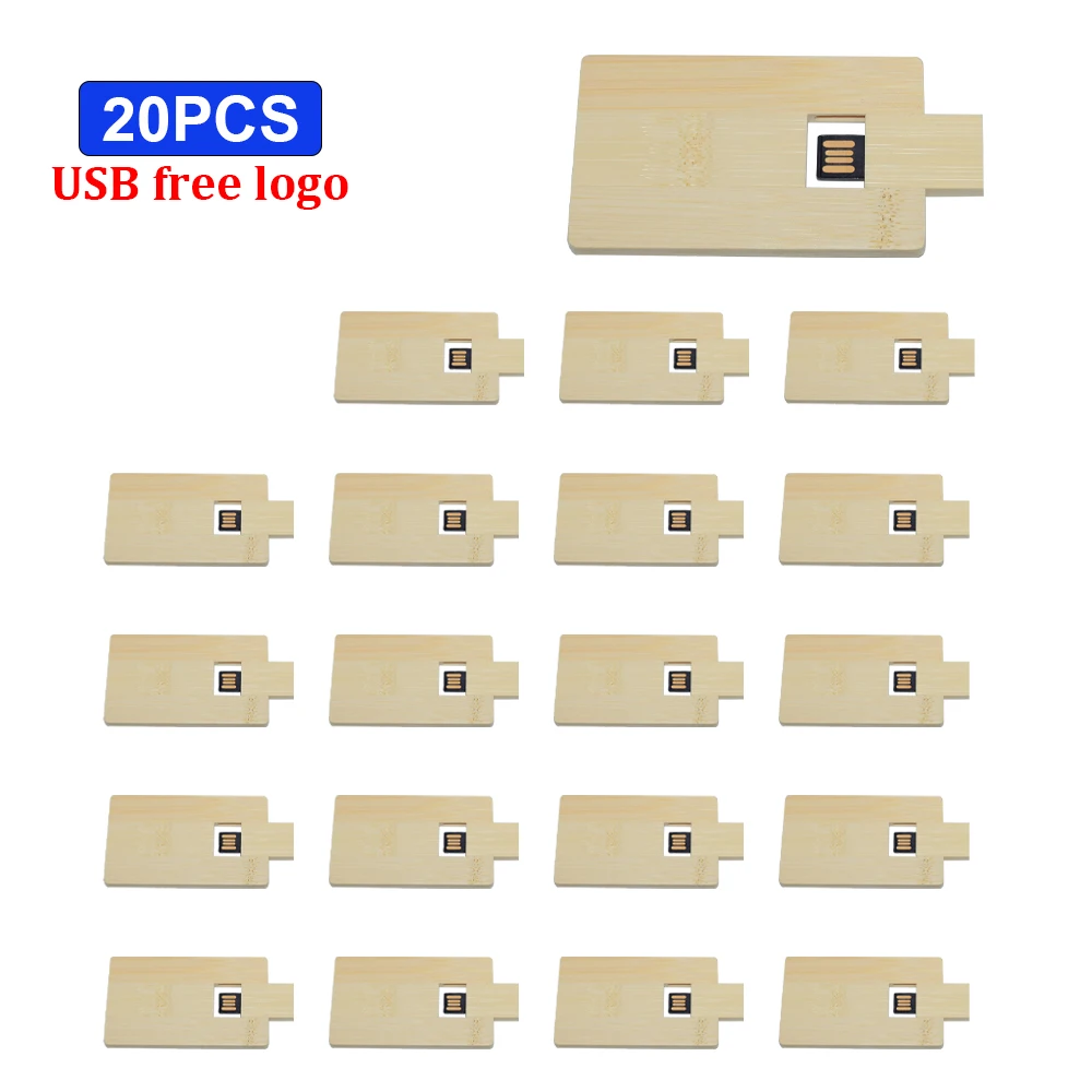 USB 2.0 Wooden Flash Drive 20pcs Pendrive Memory Stick Gift 4GB 8GB 16GB 32GB 64GB U Disk Wedding Gift Free Custom Logo