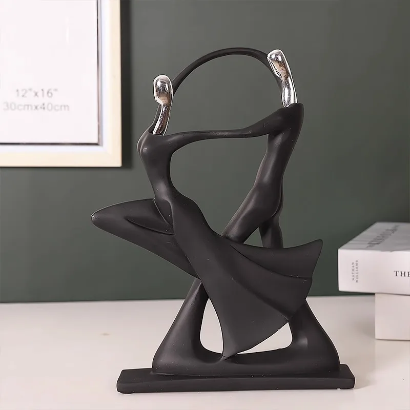 Современная абстрактная пара статуя из смолы декор комнаты музыкант скульптура