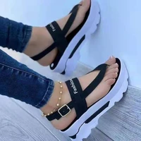 fashion wedge sandals women platform shoes women flip flops casual plus size thick bottom ladies sneakers outer wear sandals