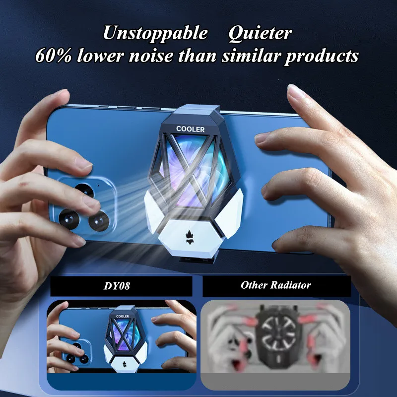 

Portable Universal Radiator DY08 Mobile Phone Gaming Accessories Game Cooler for PUBG Fast Cooling Fan for IPhone Samsung Xiaomi