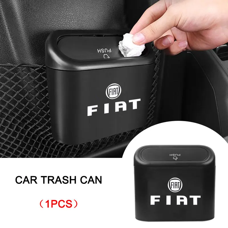 

Car Trash Bin Storage Box Black Abs Square Pressing Type Trash Can For Fiat 500 Punto 124 125 500 Bravo Stilo Panda Abarth Tipo