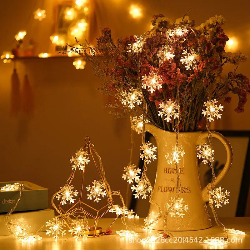 

СВЕТОДИОДНАЯ Гирлянда со звездами и снежинками, USB-шнурок для аккумулятора, Сказочная лампа, Рождественская елка, искусственное украшение для свадьбы, внутренняя подвеска