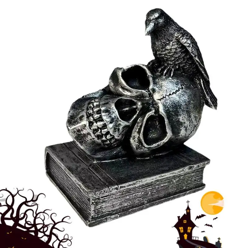

Halloween Skull Ornaments Scary Desktop Skull Statue Figurine Ornaments Decoration Tool With Rich Details For Halloween Bar