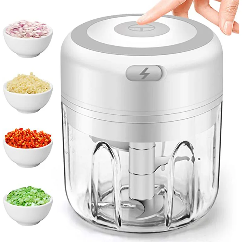 

250ml Electric Garlic Masher Mini Chopper Vegetable Chili Meat Ginger Masher Machine USB Charging Blenders Kitchen Gadgets