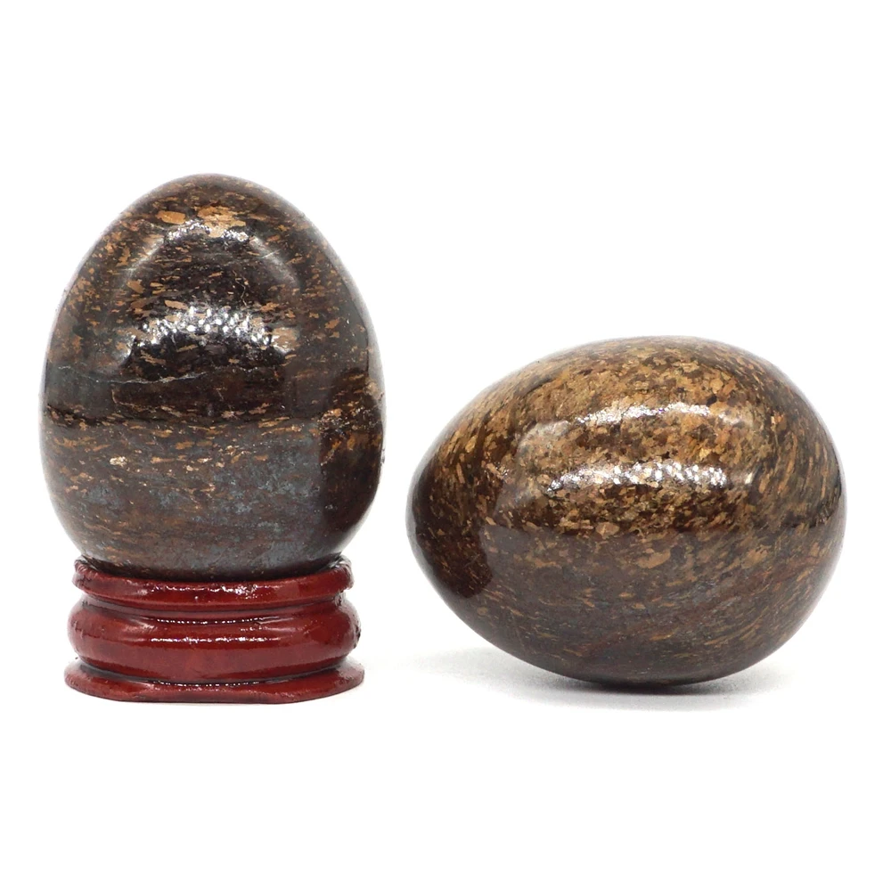 

34x44mm Natural Gemstone Bronzite Crystal Reiki Healing Energy Massage Health Shpere Quartz Stone Egg Home Decor (1pcs)