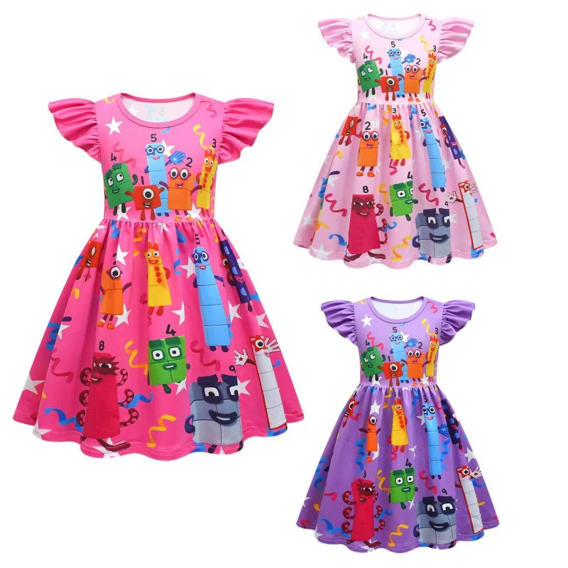 Детское платье для косплея цифровые строительные блоки новые платье-юбка с