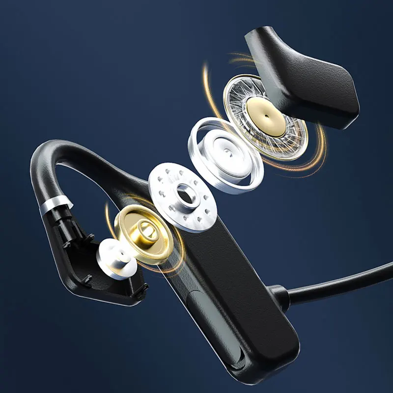 Проводящие наушники IPX8 Водонепроницаемая плавательная гарнитура MP3 Встроенные