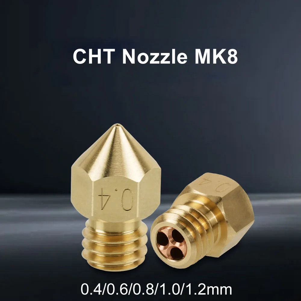 

Латунные сопла с высоким потоком MK8, сопла 0,4/0,6/0,8/1,0/1,2 мм для 1,75 мм CR10 CR10S, аксессуары для 3D-принтера