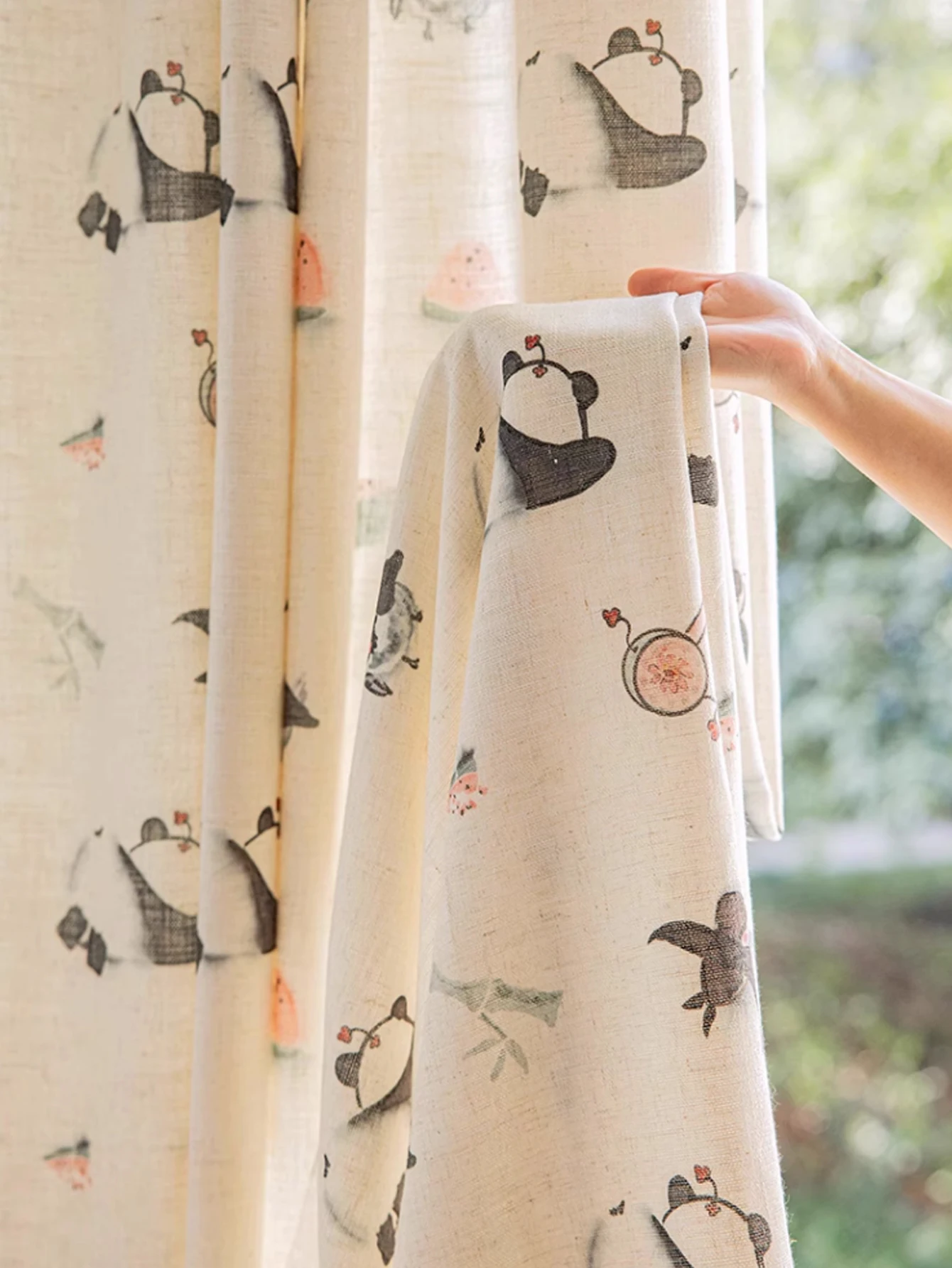 Полупрозрачные занавески из хлопка и льна с вышивкой 1 шт.