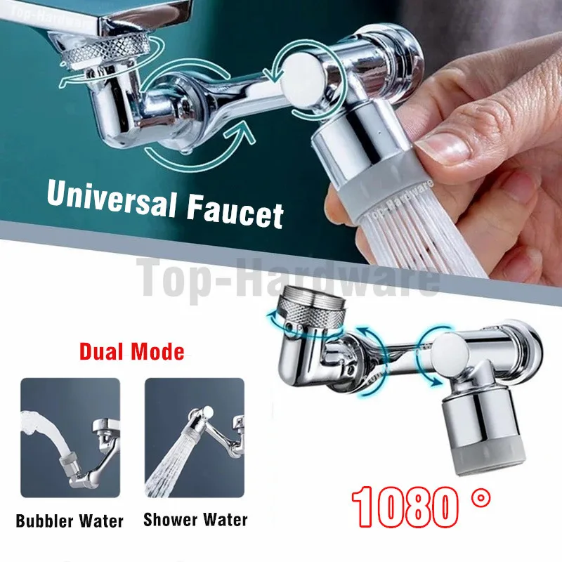 

Universal 1080° Rotation Extender Faucet Aerator Plastic Tap Splash Filter Kitchen Washbasin Faucets Bubbler Nozzle Robotic Arm