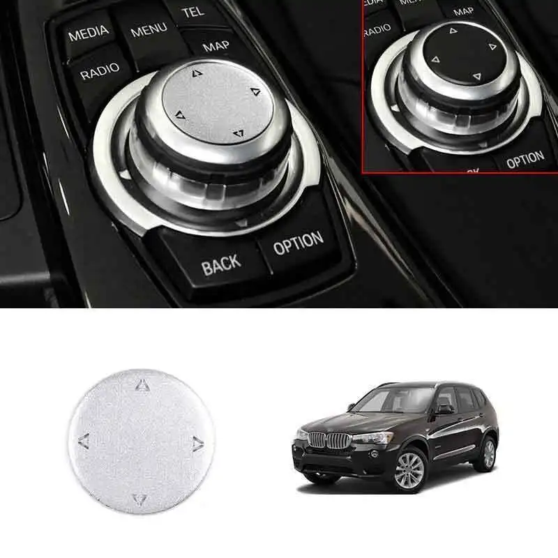 

Серебристая алюминиевая центральная консоль, чехол с мультимедийной ручкой для BMW X3 F25 X4 2011-2017