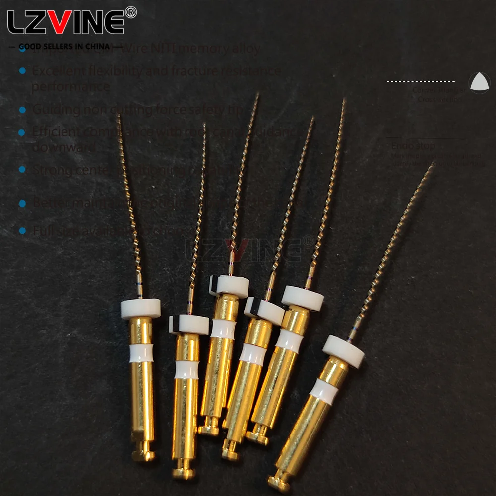 Фото Стоматологический патч Dental Path Glide 13 # 16 # 19 #   Ротационные эндодонтические файлы 02Taper Endo File Engine для корневых каналов, синие/серебристые/золотые, стоматологический инструмент №5