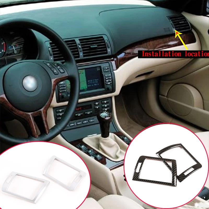 

Приборная панель автомобильной консоли из АБС-пластика, 2 шт., обе стороны, рамка вентиляционного отверстия, декоративная крышка, отделка, автозапчасти для Bmw 3 серии E46 1998 -2004