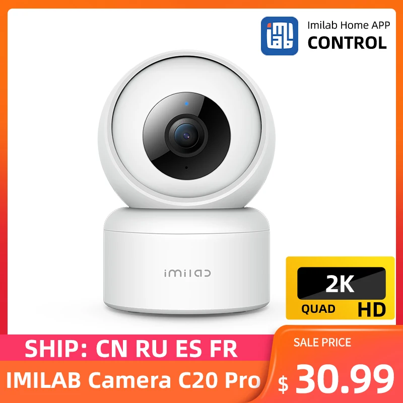 

Камера IMILAB C20 Pro для домашней системы безопасности, Wi-Fi камера с ночным видением, 2K HD, аудио, отслеживание движения, приложение Imilab Home