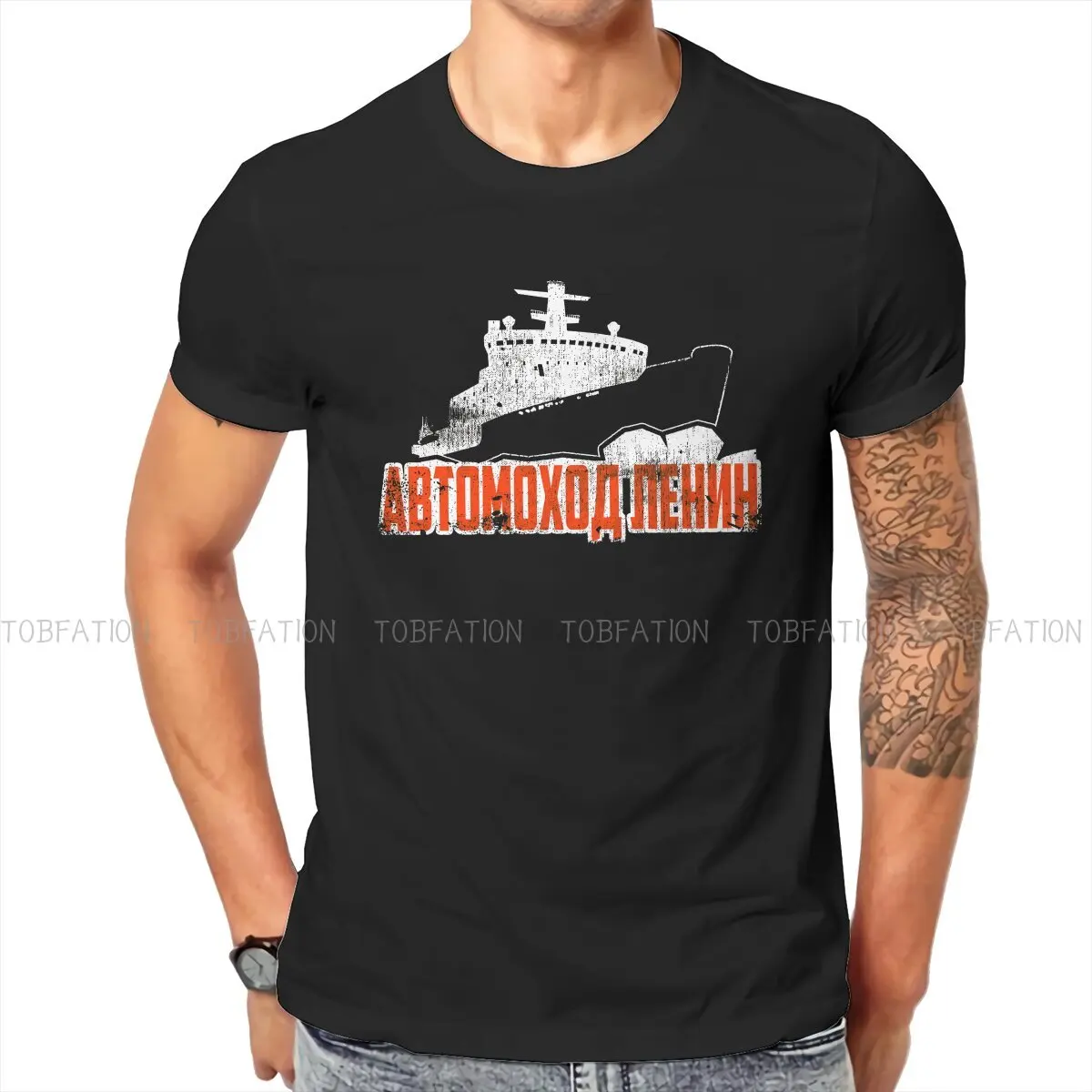 

Russian USSR CCCP Original TShirts Soviet Icebreaker Vintage War Ship Retro Distinctive Homme T Shirt Funny Tops Size S-6XL