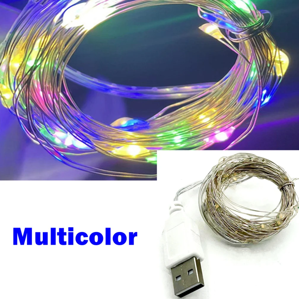 

USB светодиодные гирлянды SeeMpp серебристая проволока 1/2/3/5 м