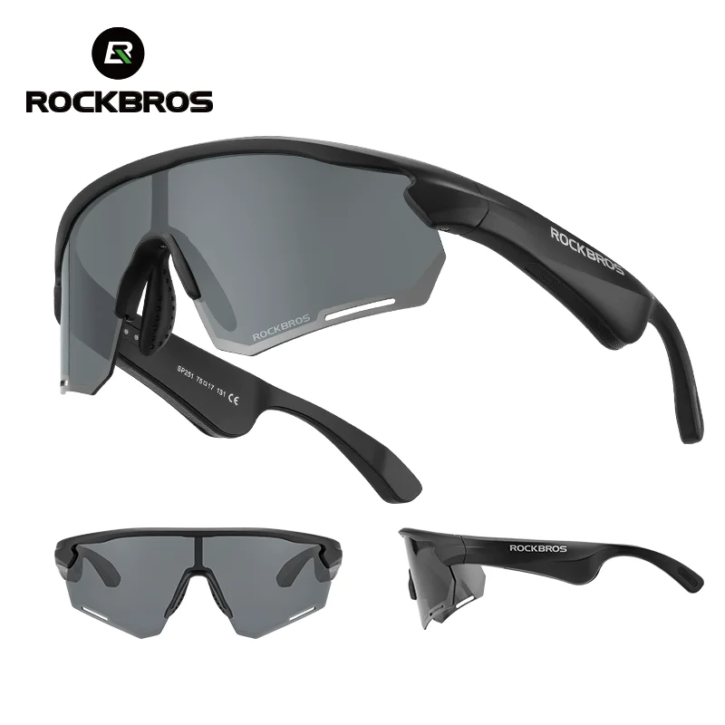 

ROCKBROS Polarized Glasses Wireless Bluetooth 5.2 Sunglasses Headset Telephone Driving MP3 Riding Cycling Eyewear UV400 Goggles